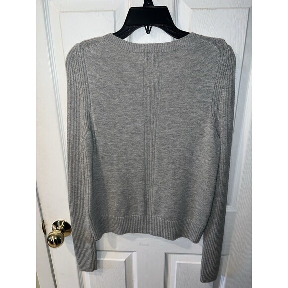 Banana Republic Sweater Womens M Crewneck Grey Merino Italian Yarn Textured - Picture 5 of 8